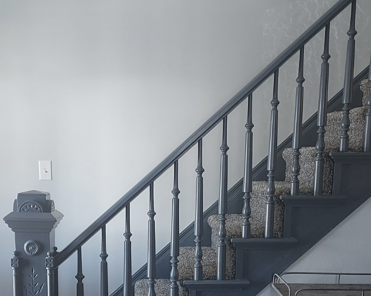 Interior-Stairway, walls and trim - After